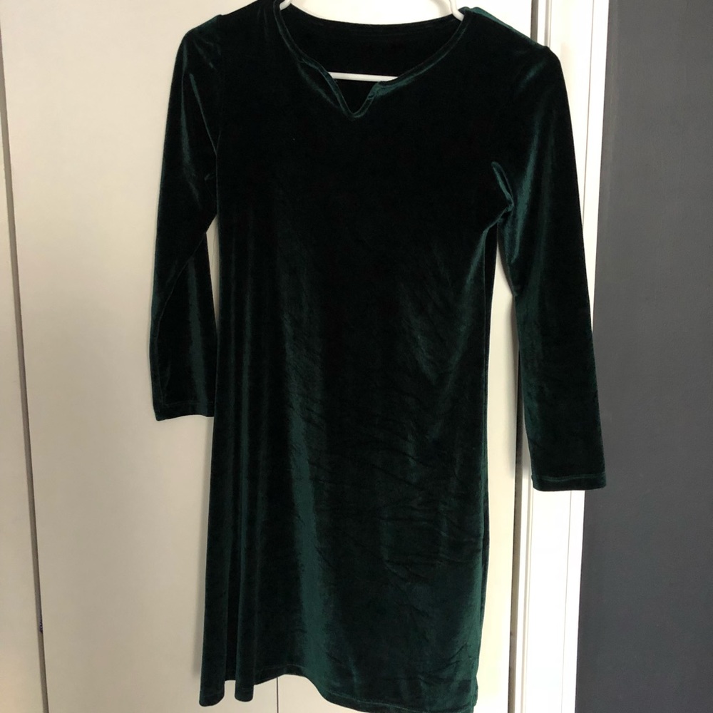 Green Velvet Mini Dress